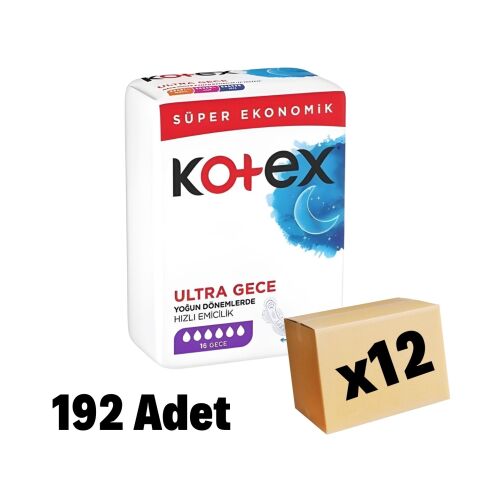Kotex Ultra Quadro Gece Ped 192 Adet 12 Paket - 1