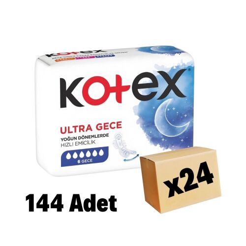 Kotex Ultra Single Gece Ped 144 Adet 24 Paket - 1