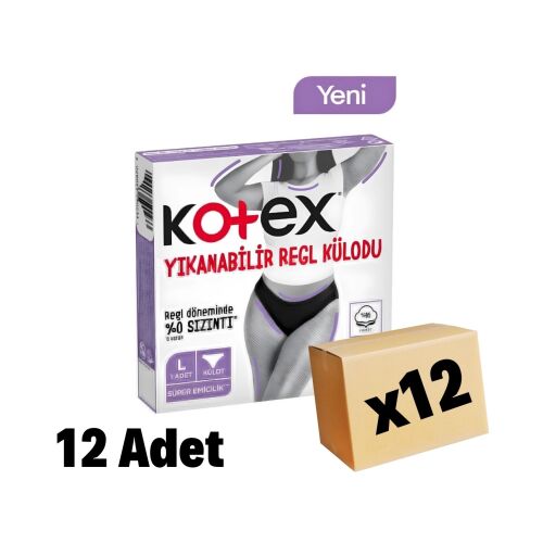Kotex Yıkanabilir Regl Külodu L Beden 12 Adet 12 Paket - 1