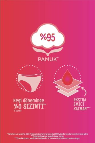 Kotex Yıkanabilir Regl Külodu L Beden 12 Adet 12 Paket - 3