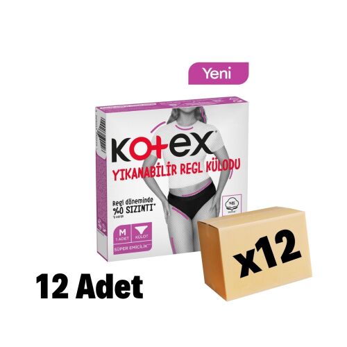 Kotex Yıkanabilir Regl Külodu M Beden 12 Adet 12 Paket - 1
