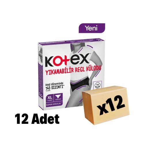 Kotex Yıkanabilir Regl Külodu XL Beden 12 Adet 12 Paket - 1