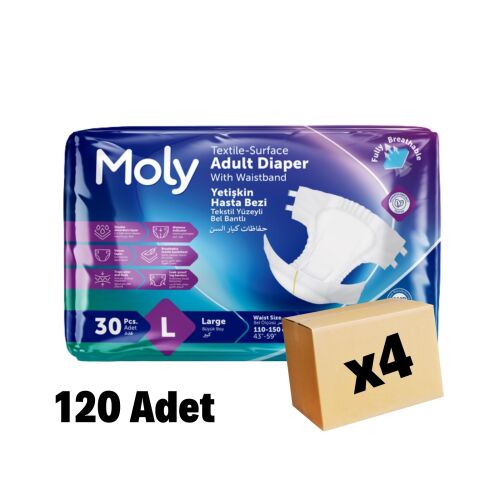 MOLY BEL BANTLI HASTA BEZİ LARGE 30 LU 120 Adet 4 Paket - 1