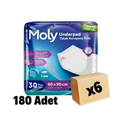 Moly Yatak Koruyucu Örtü 60x90 Cm 180 Adet 6 Paket - 1